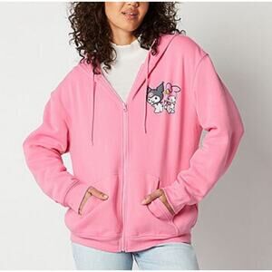 My Melodie and Kuromi Hello Kitty Pink Zip Up Hoodie Y2K size Medium